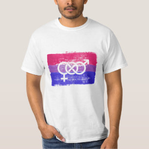 T-shirt Drapeau de la fierté au symbole bisexuel peint