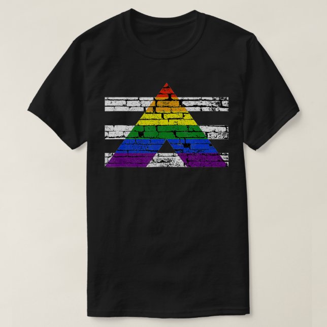 T-shirt Drapeau de la Fierté d'Ally Gay droit LGB sur mur  (Design devant)