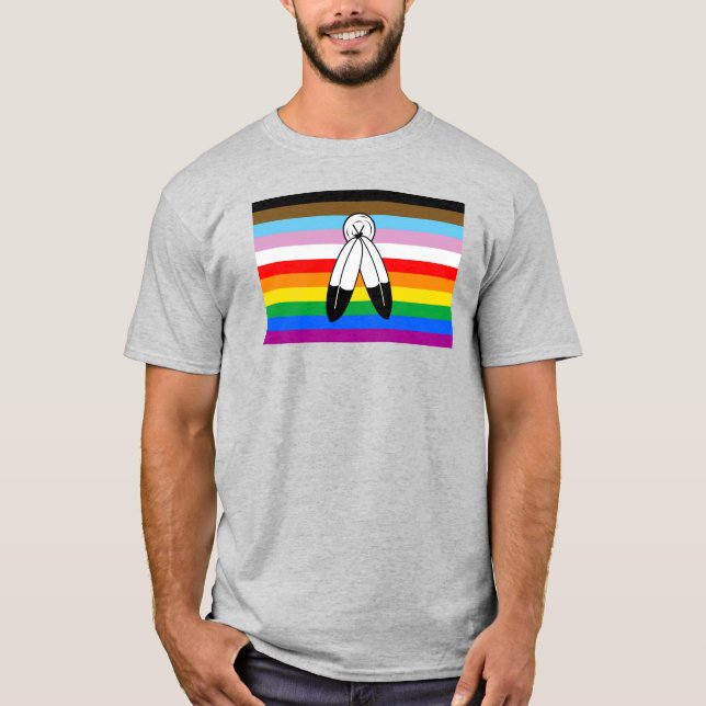 T-shirt Drapeau de la fierté de progrès LGBTQ+ (Devant)