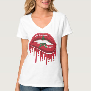 T-shirt drapeau de la fierté des lèvres Maroc