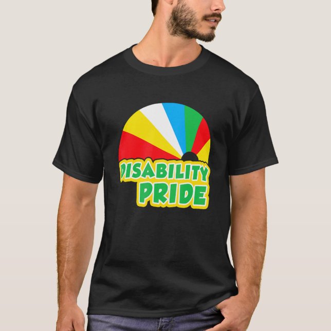 T-shirt Drapeau de la fierté d'invalidité juillet Mois de  (Devant)