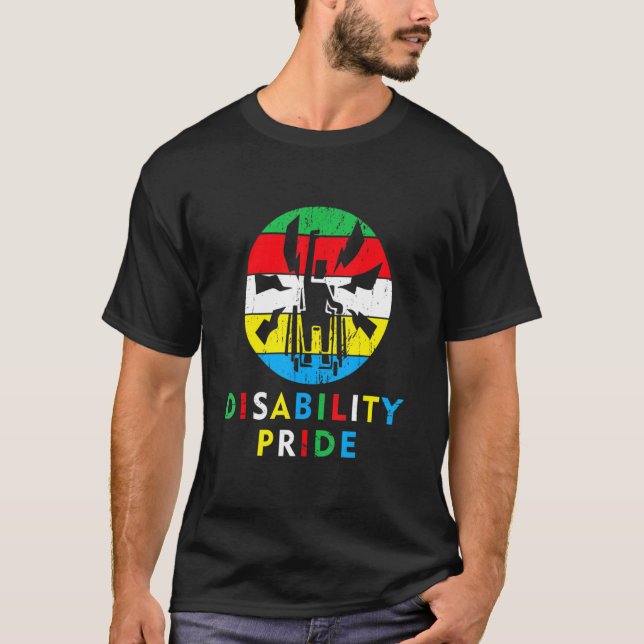 T-shirt Drapeau de la fierté d'invalidité Juillet Supporte (Devant)