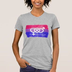 T-shirt Drapeau de la fierté du symbole bisexuel peint