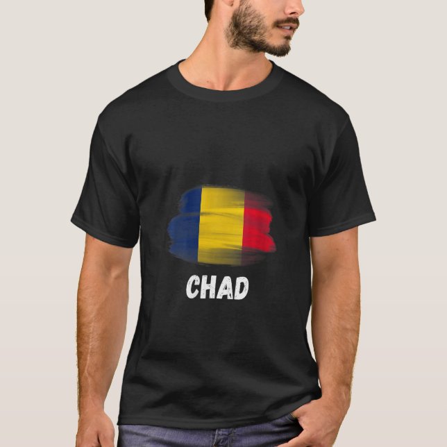 T-shirt Drapeau de la fierté du Tchad pour femmes rétro Fa (Devant)
