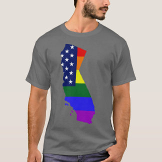T-shirt Drapeau de la fierté gay de Californie États-Unis1