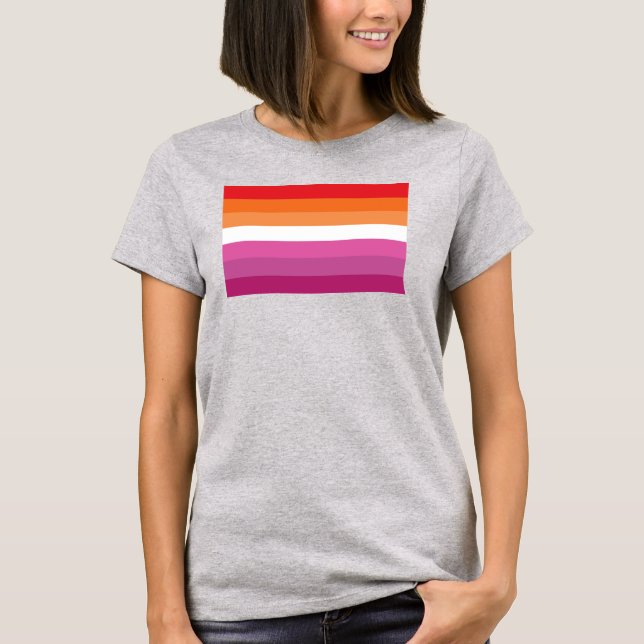 T-shirt Drapeau de la fierté lesbienne (Devant)