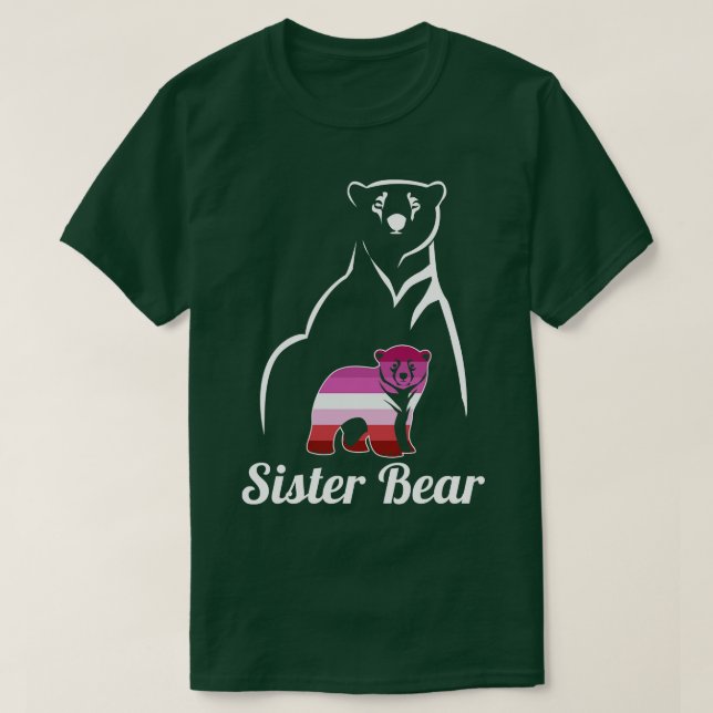 T-shirt Drapeau de la fierté lesbienne de la soeur lesbien (Design devant)