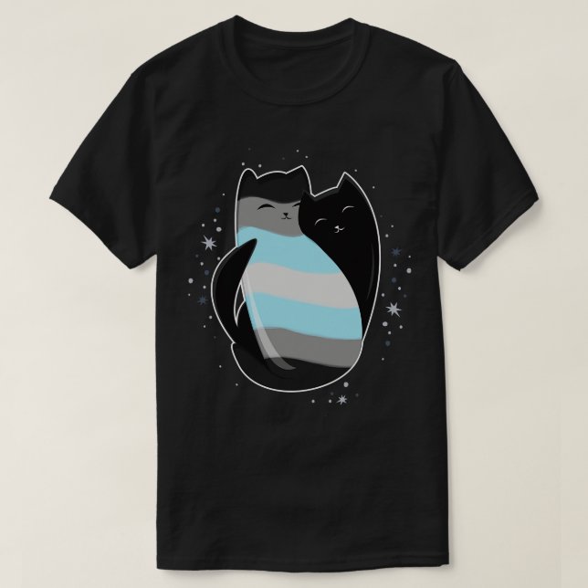 T-shirt Drapeau de la Fierté LGBT de Demiboy Cat (Design devant)
