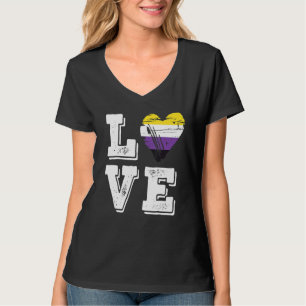 T-shirt Drapeau de la fierté non binaire Amour Drapeau non