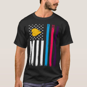T-shirt Drapeau de la fierté polyamoureuse USA nouvelle fi