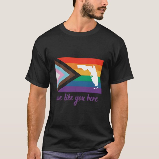 T-shirt Drapeau de la fierté progressiste - Floride, on vo (Devant)