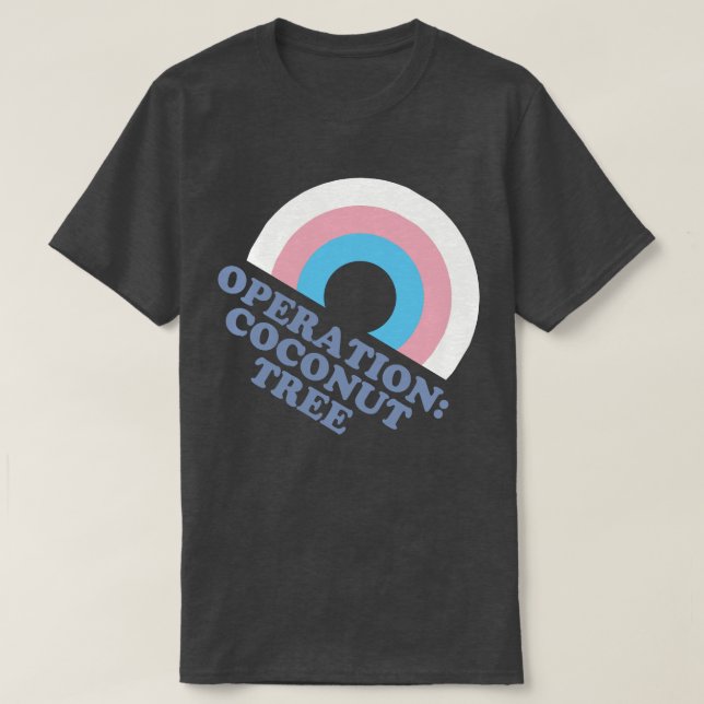 T-shirt Drapeau de la Fierté trans de l'arbre à noix de co (Design devant)