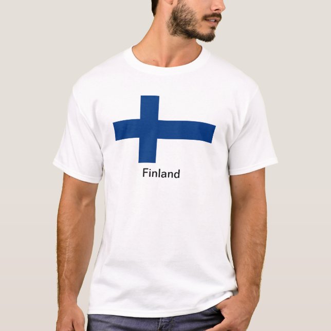 T-shirt Drapeau de la Finlande (Devant)