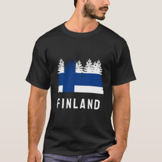 T-shirt Drapeau de la forêt finlandaise Finlande