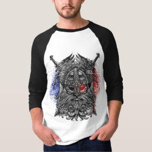 T-shirt Drapeau de la France de mythologie de Viking