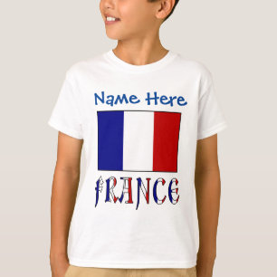 T-shirt Drapeau de la France personnalisé Garçons d'hérita