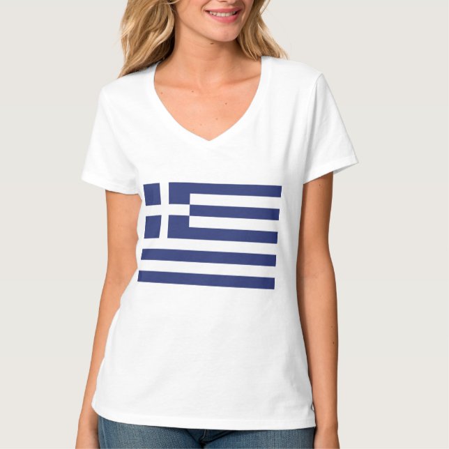 T-shirt Drapeau de la Grèce (Devant)