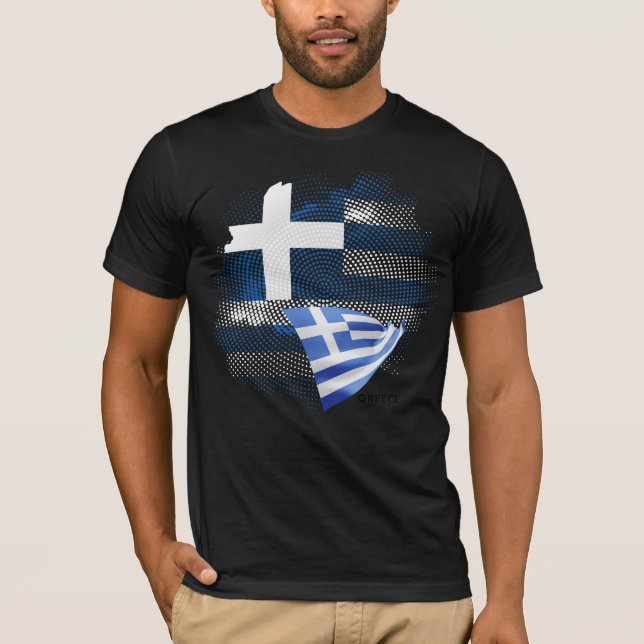 T-shirt drapeau de la Grèce (Devant)
