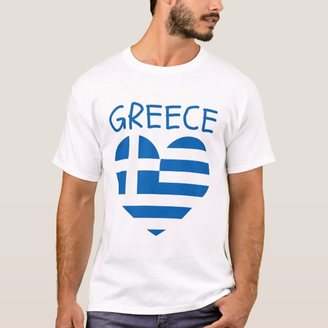 T-shirt drapeau de la Grèce (Devant)
