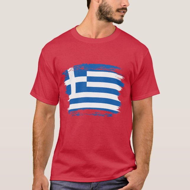 T-shirt Drapeau de la Grèce (Devant)