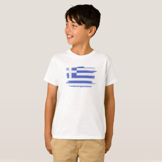 T-shirt Drapeau de la Grèce brassée, drapeau national
