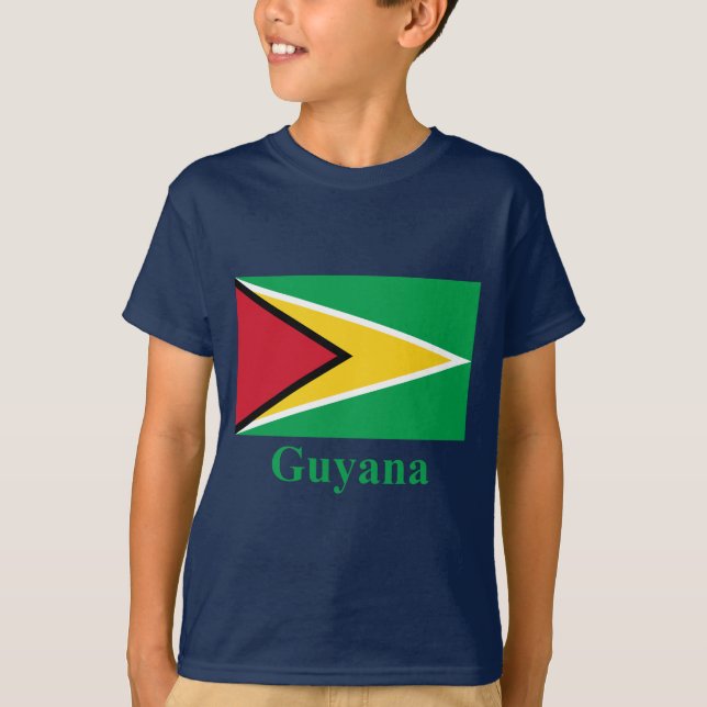 T-shirt Drapeau de la Guyane avec le nom (Devant)