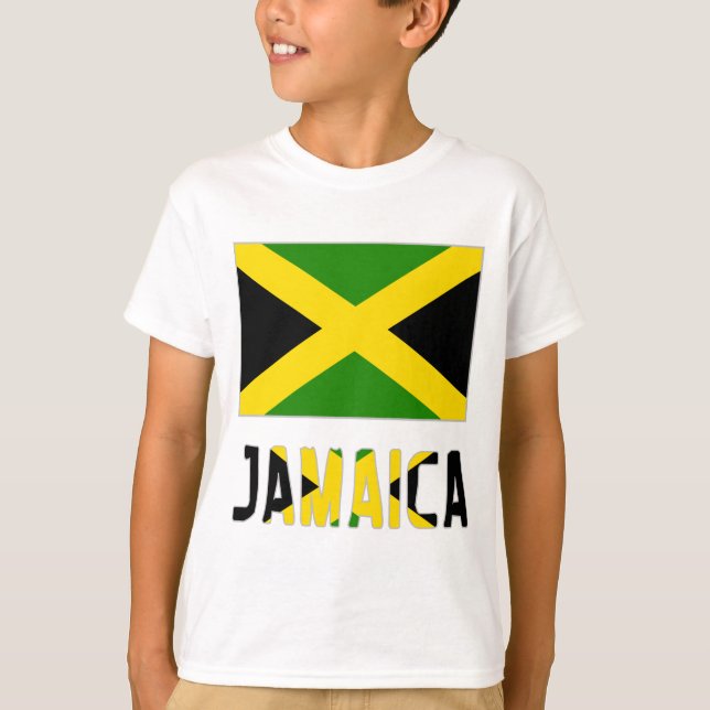 T-shirt Drapeau de la Jamaïque & Mot (Devant)