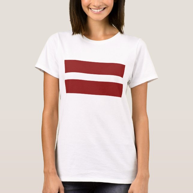 T-Shirt Drapeau de la Lettonie x Carte (Devant)