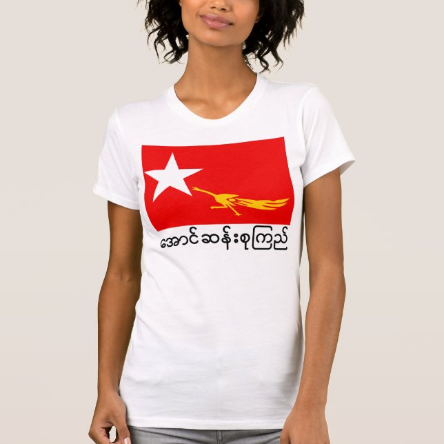 T-shirt drapeau de la ligue nationale pour la démocratie (Devant)