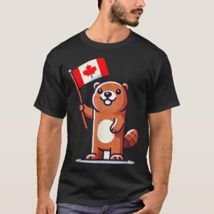 T-shirt Drapeau de la marmotte canadienne drôle d'été de v