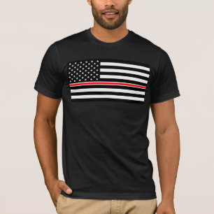 T-shirt Drapeau de la mince ligne rouge : Mémorial des hér