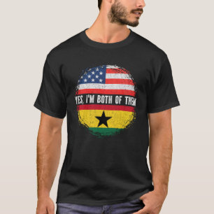 T-shirt Drapeau de la moitié américaine de la moitié ghané