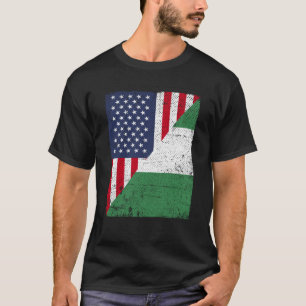 T-shirt Drapeau de la moitié des États-Unis Drapeau de la 