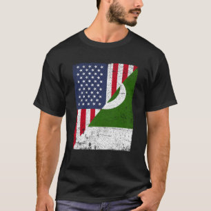 T-shirt Drapeau de la moitié des États-Unis Drapeau de la