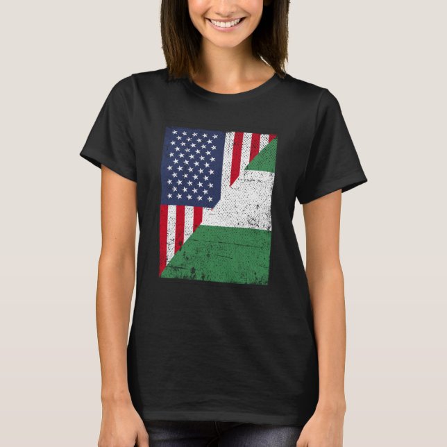 T-shirt Drapeau de la moitié des États-Unis Drapeau de la  (Devant)