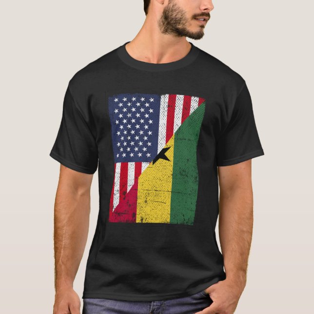 T-shirt Drapeau de la moitié des États-Unis Drapeau de la  (Devant)