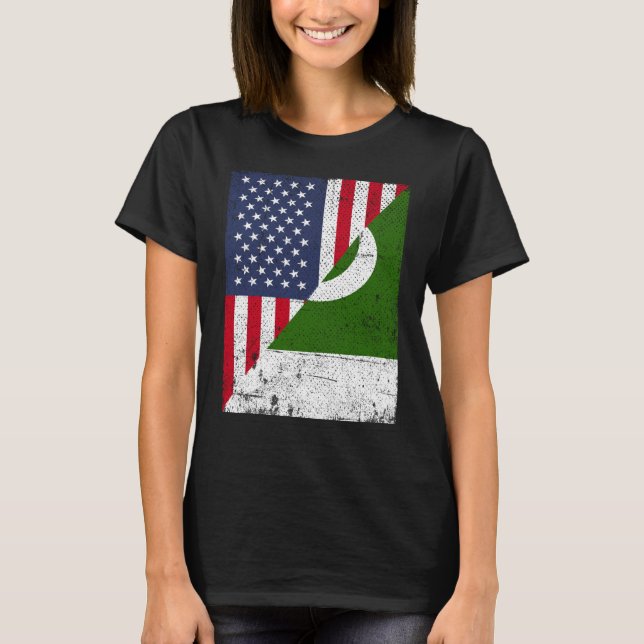 T-shirt Drapeau de la moitié des États-Unis Drapeau de la  (Devant)