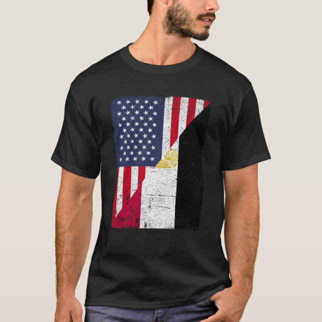 T-shirt Drapeau de la moitié des États-Unis Drapeau de la  (Devant)