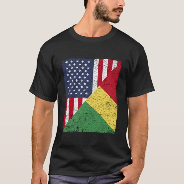 T-shirt Drapeau de la moitié des États-Unis Drapeau de la  (Devant)