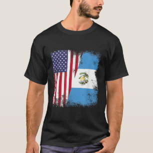 T-shirt Drapeau de la moitié du Guatemala États-Unis