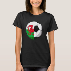T-shirt Drapeau de la moitié du Pays de Galles Football