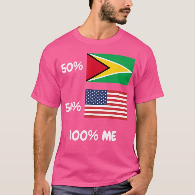 T-shirt Drapeau de la moitié Guyanaise Guyana Drapeau de l (Devant)