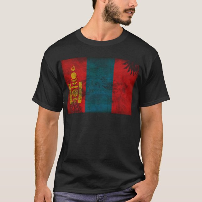 T-shirt Drapeau de la Mongolie (Devant)