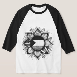 T-shirt Drapeau de la Palestine, Palestine libre, Fleur