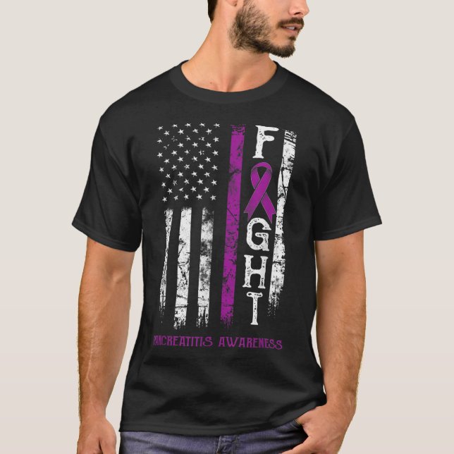 T-shirt Drapeau de la Pancréatite Warrite Us (Devant)