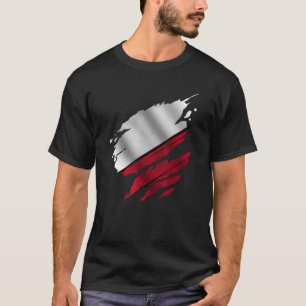 T-shirt Drapeau de la Pologne déchiré