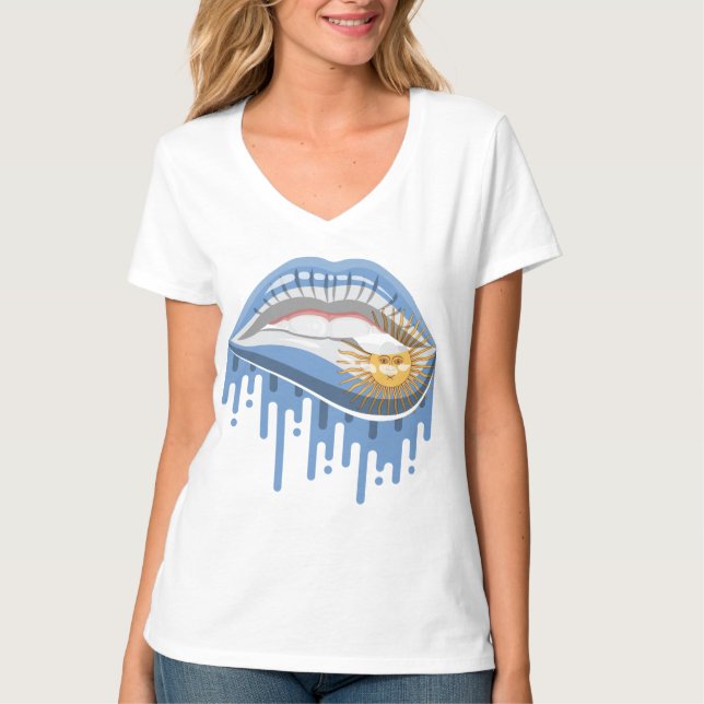T-shirt drapeau de la racine de la fierté des lèvres d'Arg (Devant)