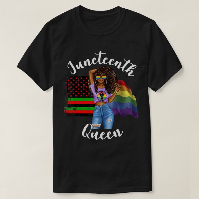 T-shirt Drapeau de la reine LGBTQ 19ème reine Gay pride BL (Design devant)