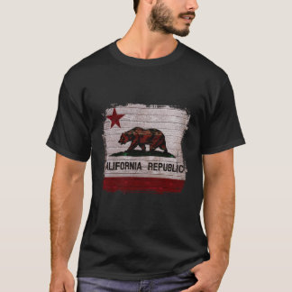 T-shirt Drapeau de la République de Californie Ours en dét