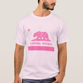 T-shirt Drapeau de la République de Californie (rose)